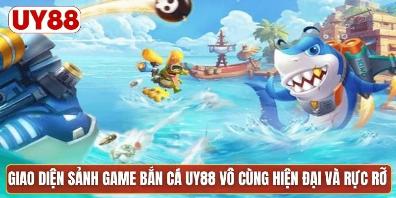 Giao diện sảnh game bắn cá UY88 vô cùng hiện đại và rực rỡ